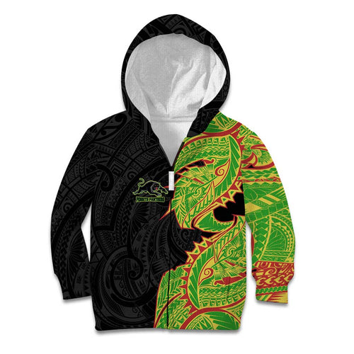 Penrith Panthers Kid Hoodie Polynesian Tribal Tattoo Pacific Sport Art