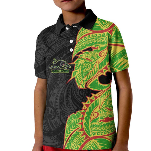 Penrith Panthers Kid Polo Shirt Polynesian Tribal Tattoo Pacific Sport Art