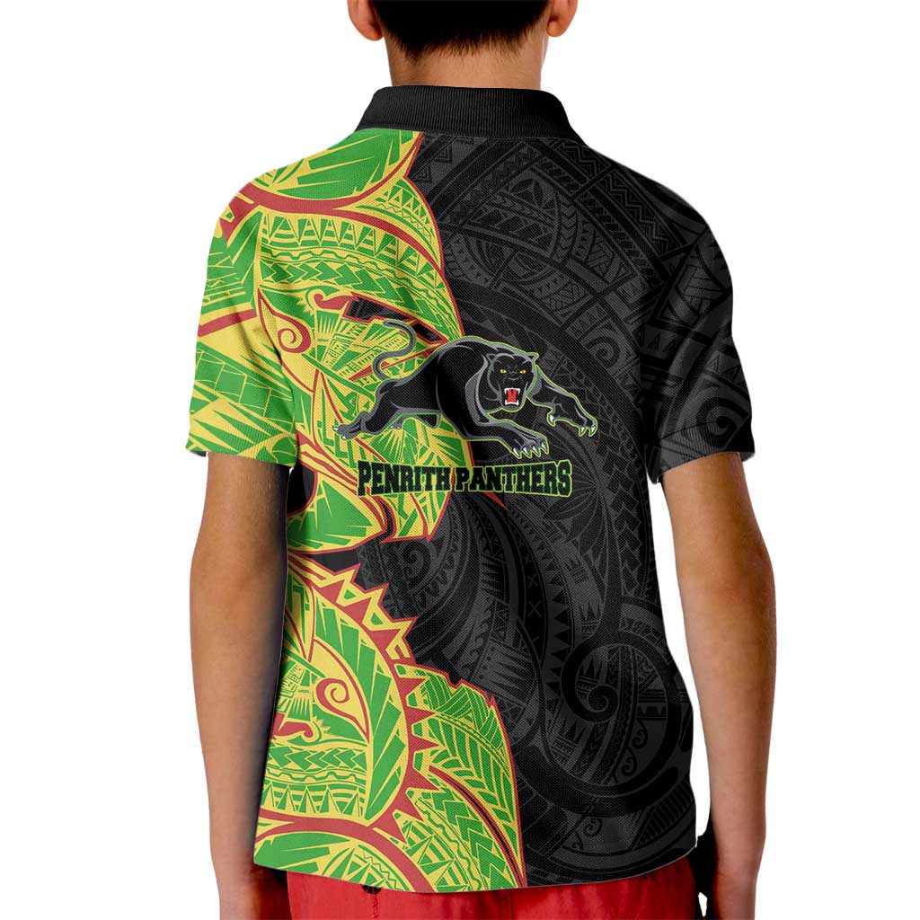 Penrith Panthers Kid Polo Shirt Polynesian Tribal Tattoo Pacific Sport Art
