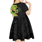 Penrith Panthers Kid Short Sleeve Dress Polynesian Tribal Tattoo Pacific Sport Art