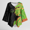 Penrith Panthers Kimono Sleeve Blouse Polynesian Tribal Tattoo Pacific Sport Art