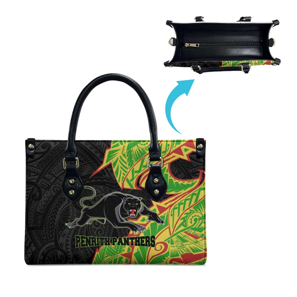 Penrith Panthers Leather Bag Polynesian Tribal Tattoo Pacific Sport Art