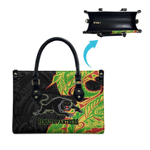Penrith Panthers Leather Bag Polynesian Tribal Tattoo Pacific Sport Art