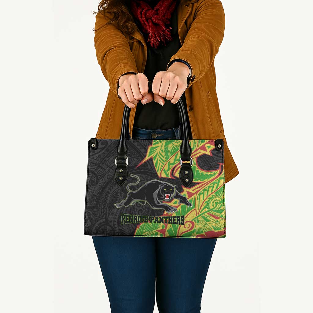 Penrith Panthers Leather Bag Polynesian Tribal Tattoo Pacific Sport Art