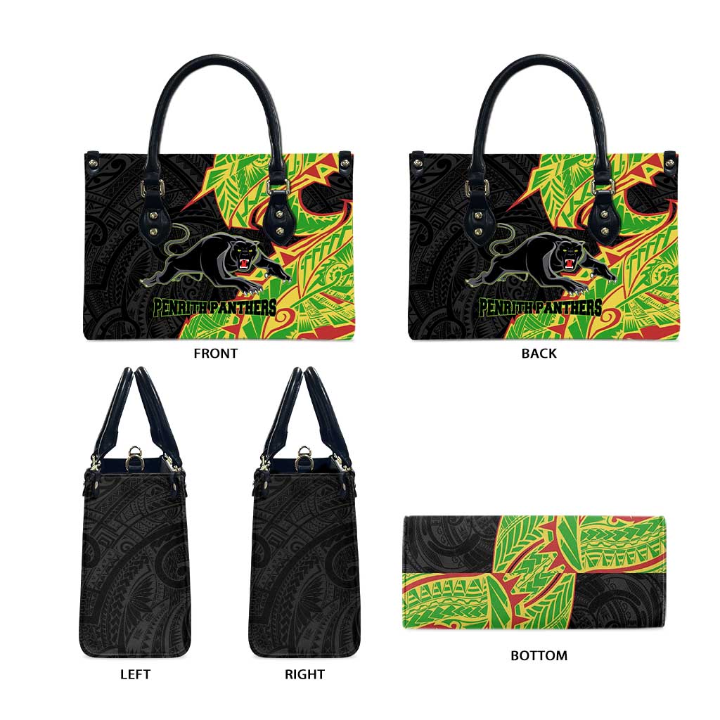 Penrith Panthers Leather Bag Polynesian Tribal Tattoo Pacific Sport Art