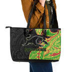 Penrith Panthers Leather Tote Bag Polynesian Tribal Tattoo Pacific Sport Art