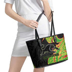 Penrith Panthers Leather Tote Bag Polynesian Tribal Tattoo Pacific Sport Art