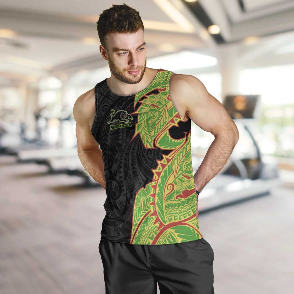 Penrith Panthers Men Tank Top Polynesian Tribal Tattoo Pacific Sport Art