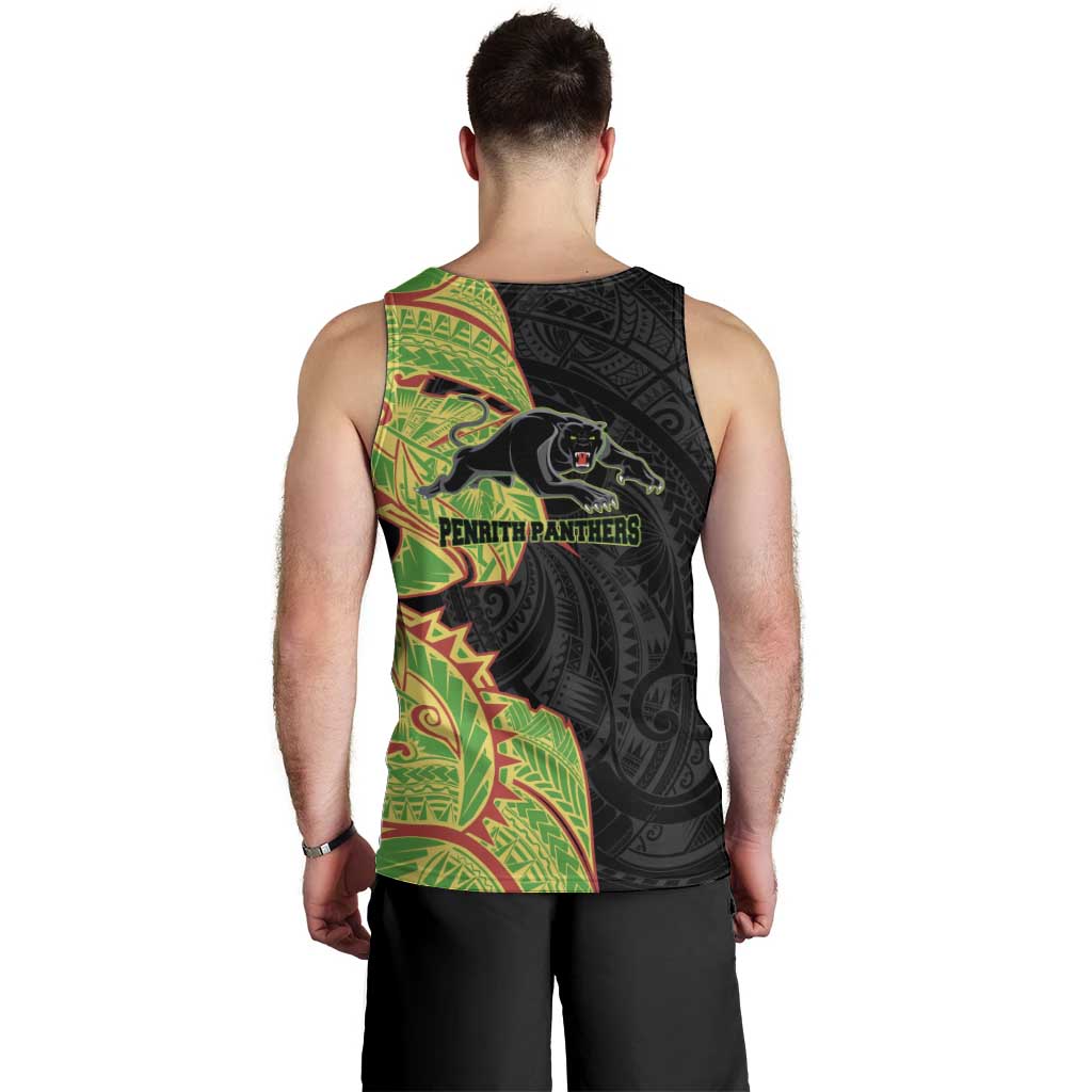 Penrith Panthers Men Tank Top Polynesian Tribal Tattoo Pacific Sport Art