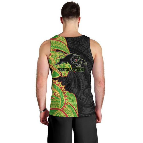 Penrith Panthers Men Tank Top Polynesian Tribal Tattoo Pacific Sport Art