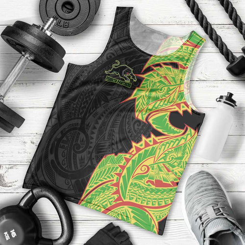 Penrith Panthers Men Tank Top Polynesian Tribal Tattoo Pacific Sport Art