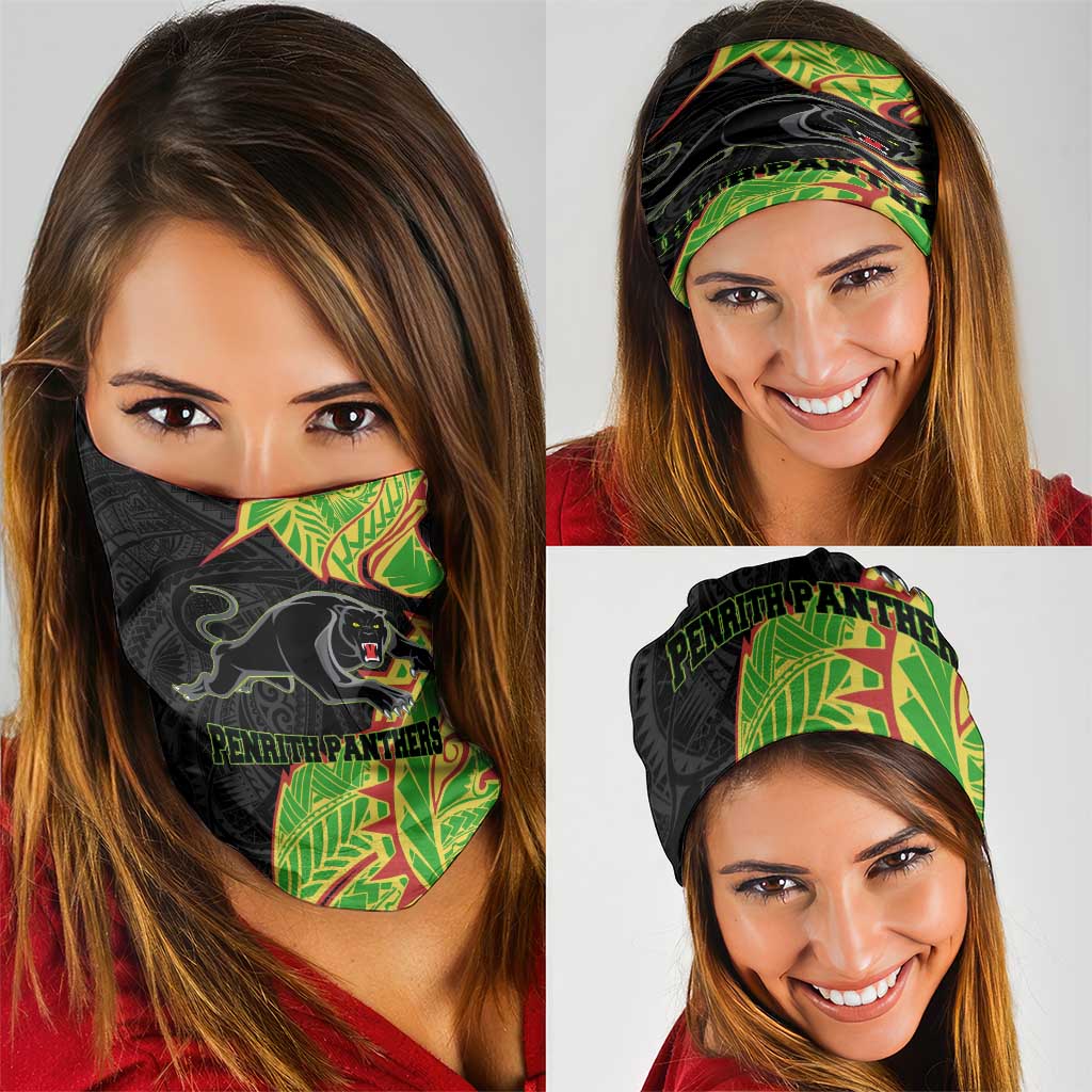 Penrith Panthers Neck Gaiter Polynesian Tribal Tattoo Pacific Sport Art