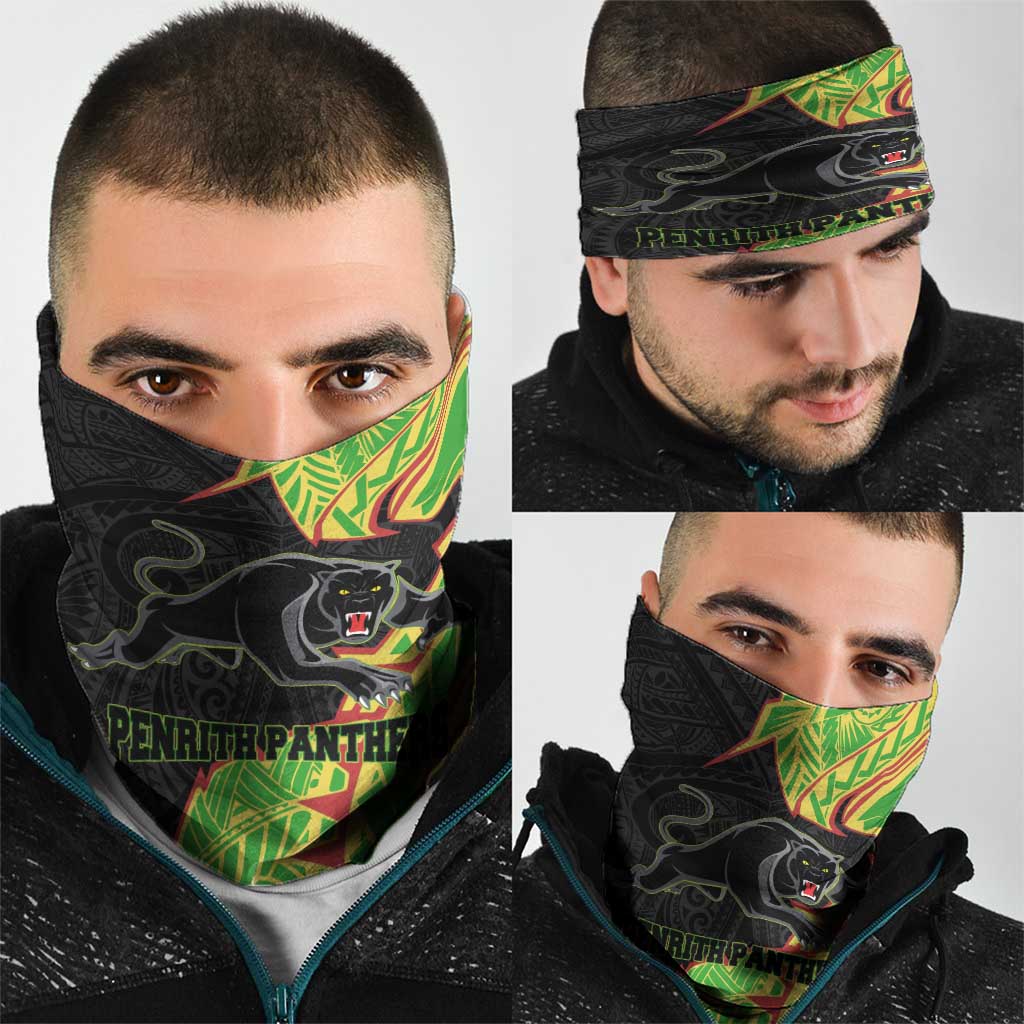 Penrith Panthers Neck Gaiter Polynesian Tribal Tattoo Pacific Sport Art
