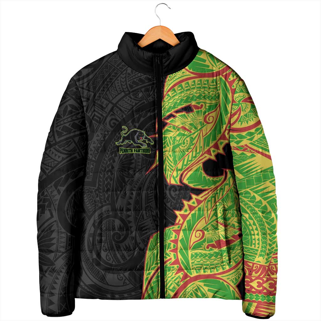 Penrith Panthers Padded Jacket Polynesian Tribal Tattoo Pacific Sport Art