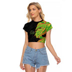 Penrith Panthers Raglan Cropped T Shirt Polynesian Tribal Tattoo Pacific Sport Art