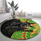 Penrith Panthers Round Carpet Polynesian Tribal Tattoo Pacific Sport Art