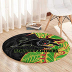 Penrith Panthers Round Carpet Polynesian Tribal Tattoo Pacific Sport Art