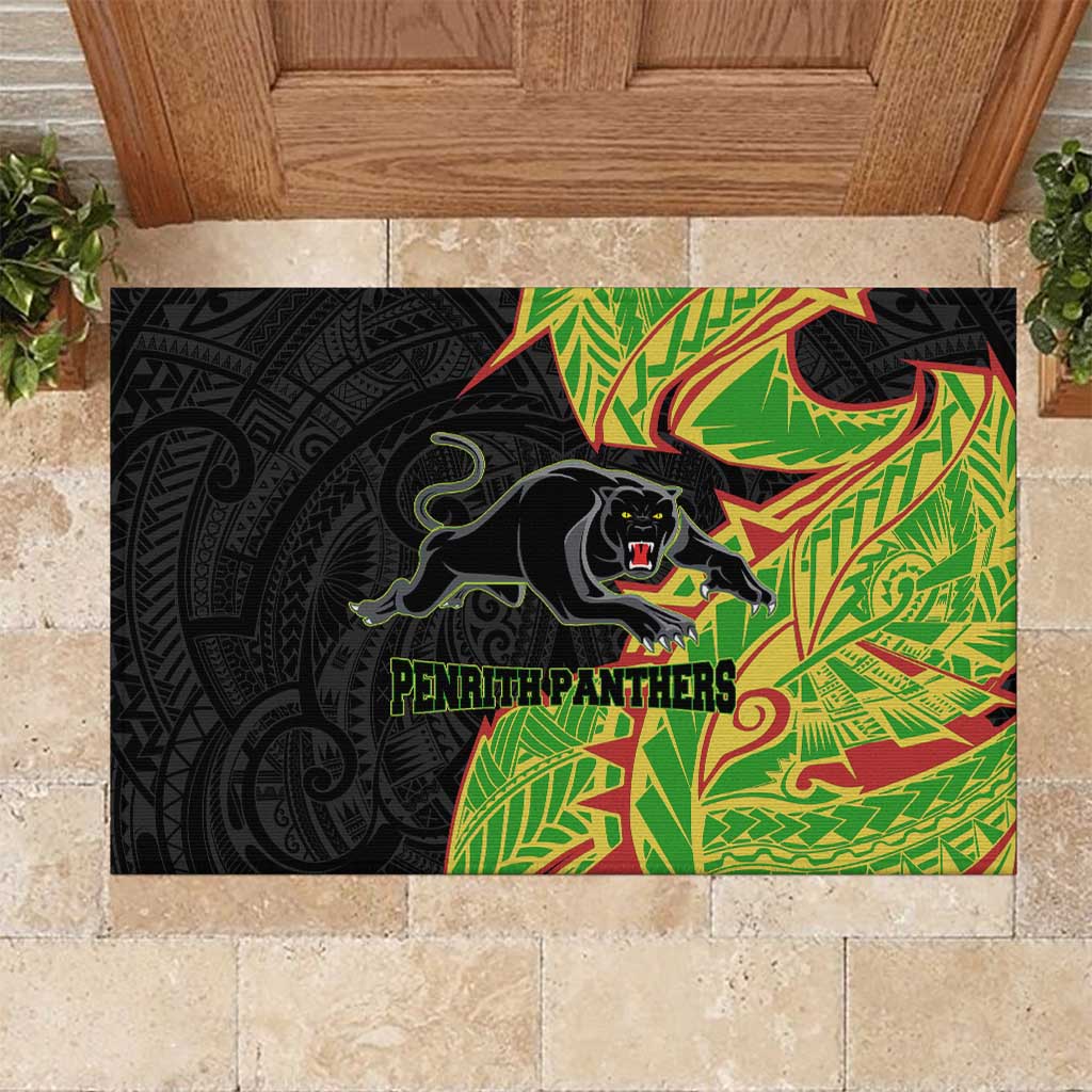 Penrith Panthers Rubber Doormat Polynesian Tribal Tattoo Pacific Sport Art