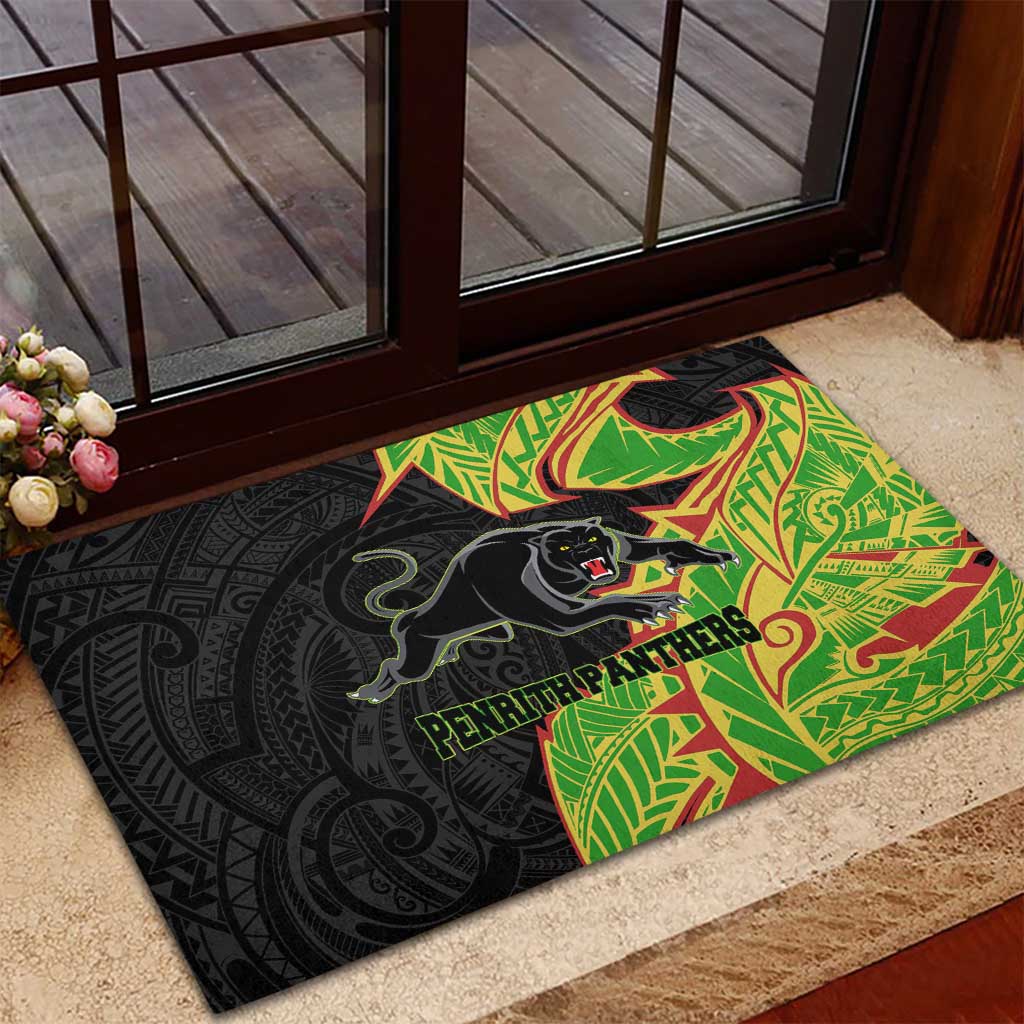 Penrith Panthers Rubber Doormat Polynesian Tribal Tattoo Pacific Sport Art