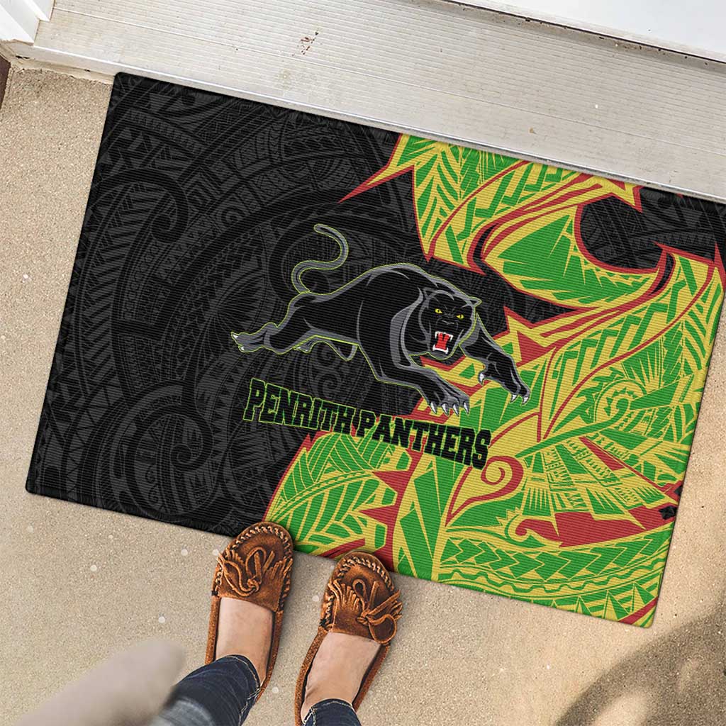 Penrith Panthers Rubber Doormat Polynesian Tribal Tattoo Pacific Sport Art