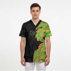 Penrith Panthers Scrub Top Polynesian Tribal Tattoo Pacific Sport Art