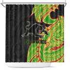 Penrith Panthers Shower Curtain Polynesian Tribal Tattoo Pacific Sport Art