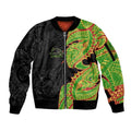 Penrith Panthers Sleeve Zip Bomber Jacket Polynesian Tribal Tattoo Pacific Sport Art