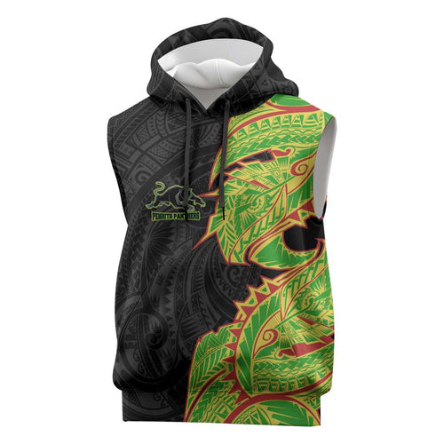 Penrith Panthers Sleeveless Hoodie Polynesian Tribal Tattoo Pacific Sport Art