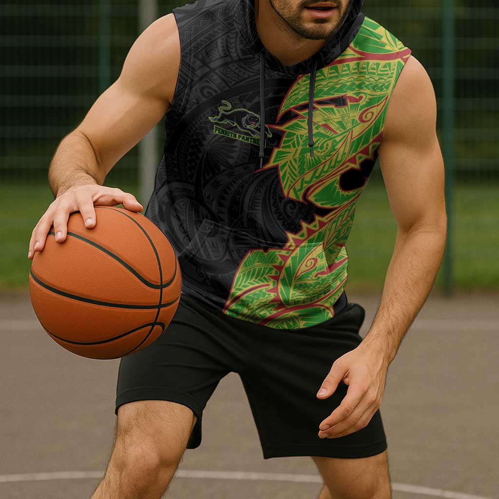 Penrith Panthers Sleeveless Hoodie Polynesian Tribal Tattoo Pacific Sport Art