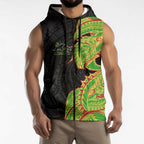 Penrith Panthers Sleeveless Zip Hoodie Polynesian Tribal Tattoo Pacific Sport Art