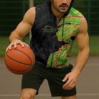 Penrith Panthers Sleeveless Zip Hoodie Polynesian Tribal Tattoo Pacific Sport Art