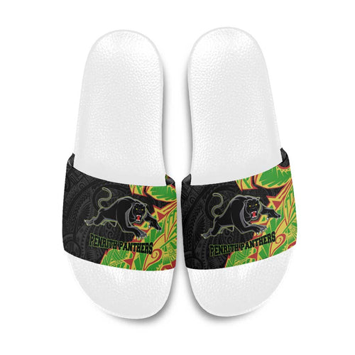 Penrith Panthers Slide Sandals Polynesian Tribal Tattoo Pacific Sport Art