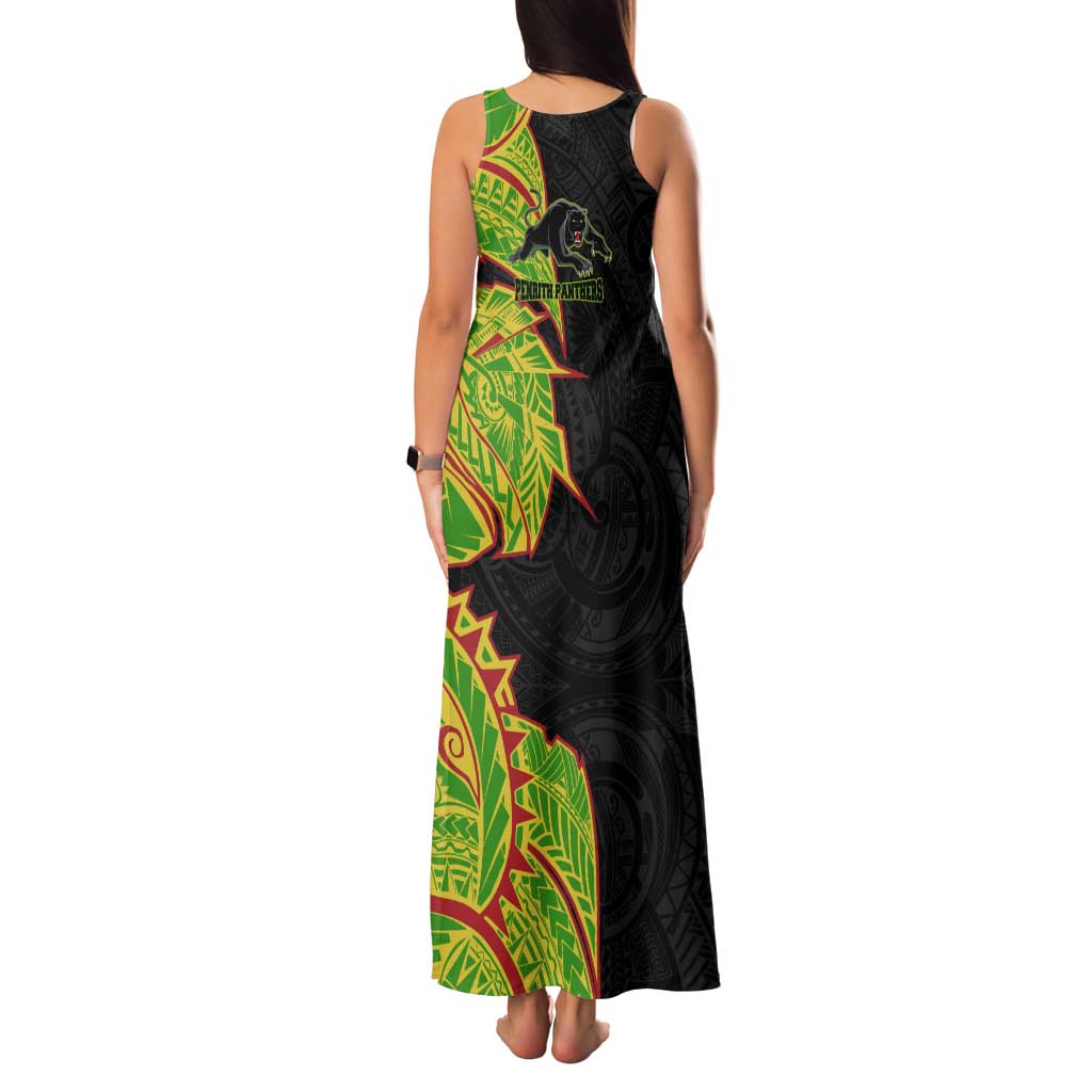 Penrith Panthers Tank Maxi Dress Polynesian Tribal Tattoo Pacific Sport Art