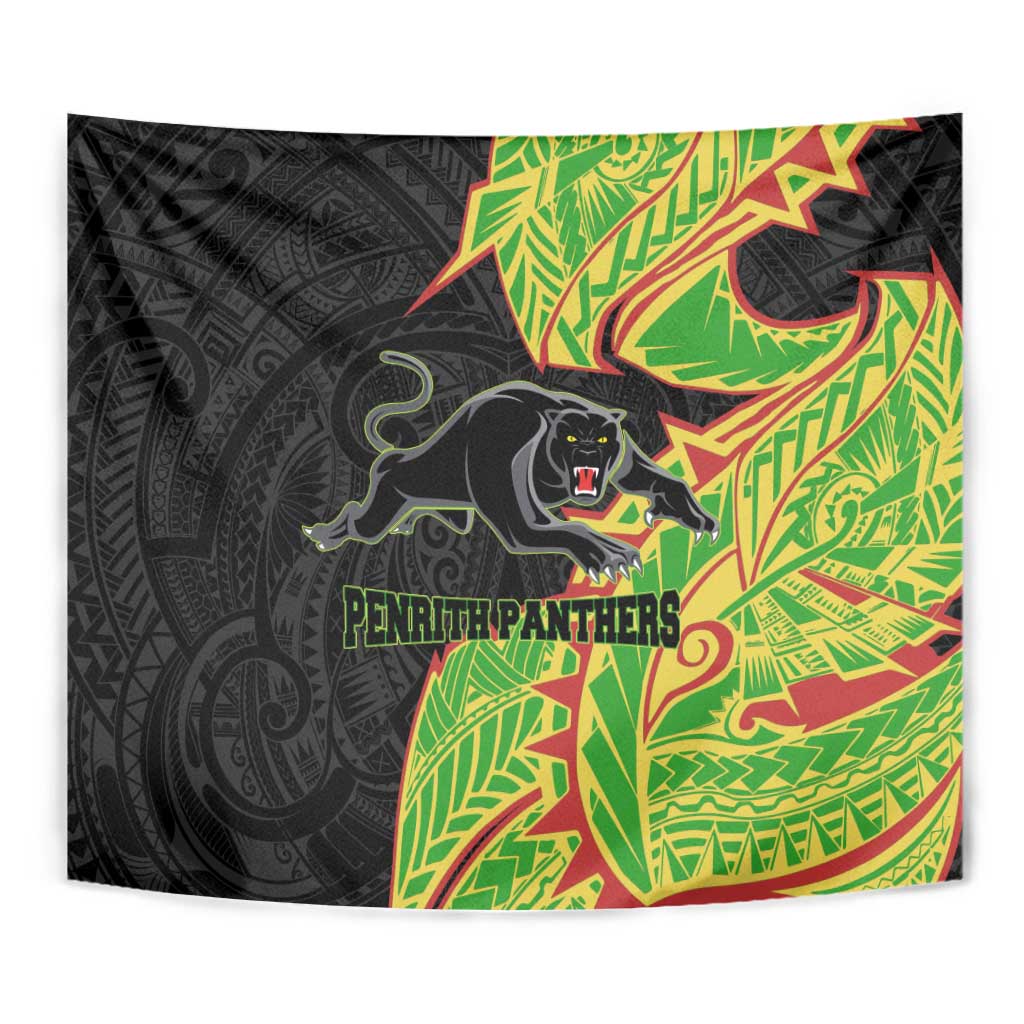 Penrith Panthers Tapestry Polynesian Tribal Tattoo Pacific Sport Art