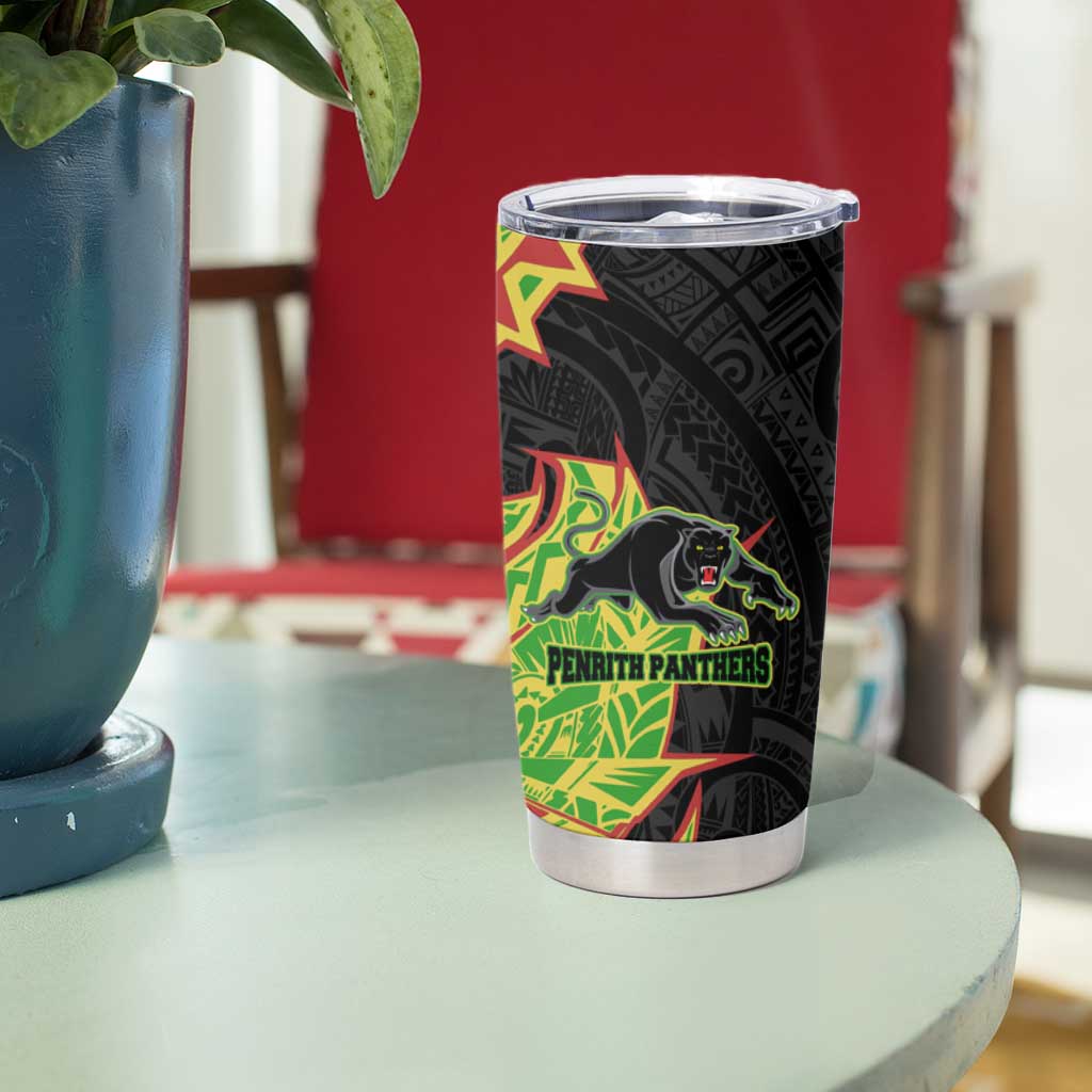 Penrith Panthers Tumbler Cup Polynesian Tribal Tattoo Pacific Sport Art