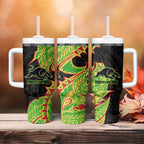 Penrith Panthers Tumbler With Handle Polynesian Tribal Tattoo Pacific Sport Art