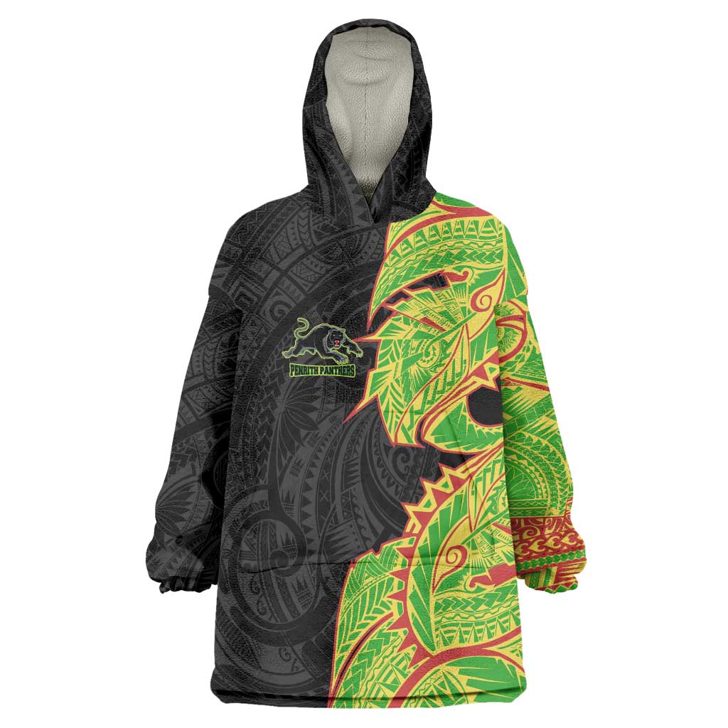 Penrith Panthers Wearable Blanket Hoodie Polynesian Tribal Tattoo Pacific Sport Art