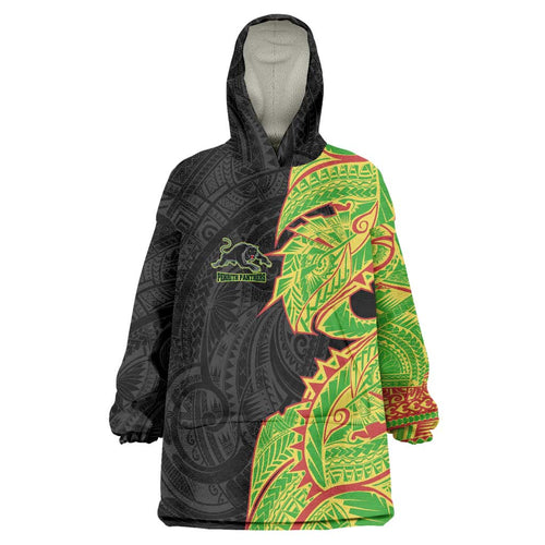 Penrith Panthers Wearable Blanket Hoodie Polynesian Tribal Tattoo Pacific Sport Art
