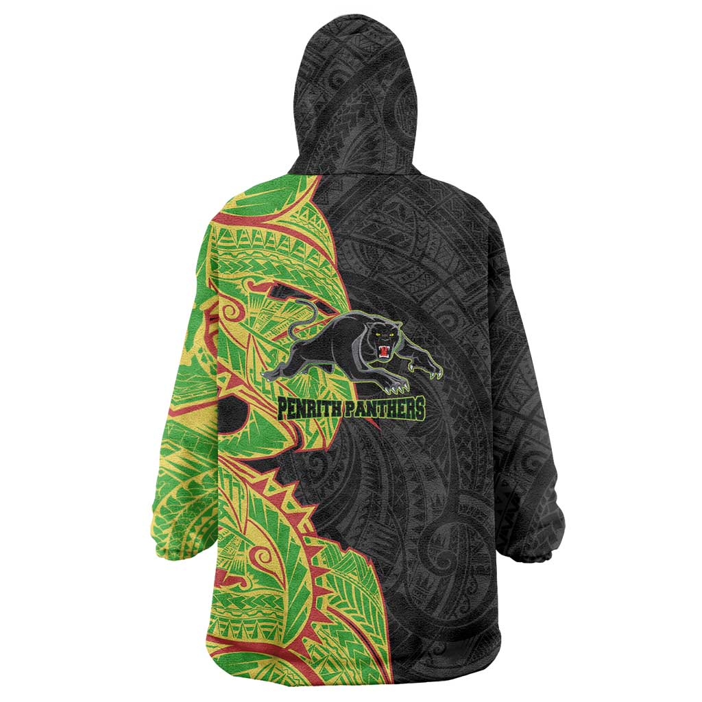 Penrith Panthers Wearable Blanket Hoodie Polynesian Tribal Tattoo Pacific Sport Art