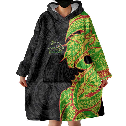 Penrith Panthers Wearable Blanket Hoodie Polynesian Tribal Tattoo Pacific Sport Art