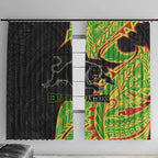 Penrith Panthers Window Curtain Polynesian Tribal Tattoo Pacific Sport Art