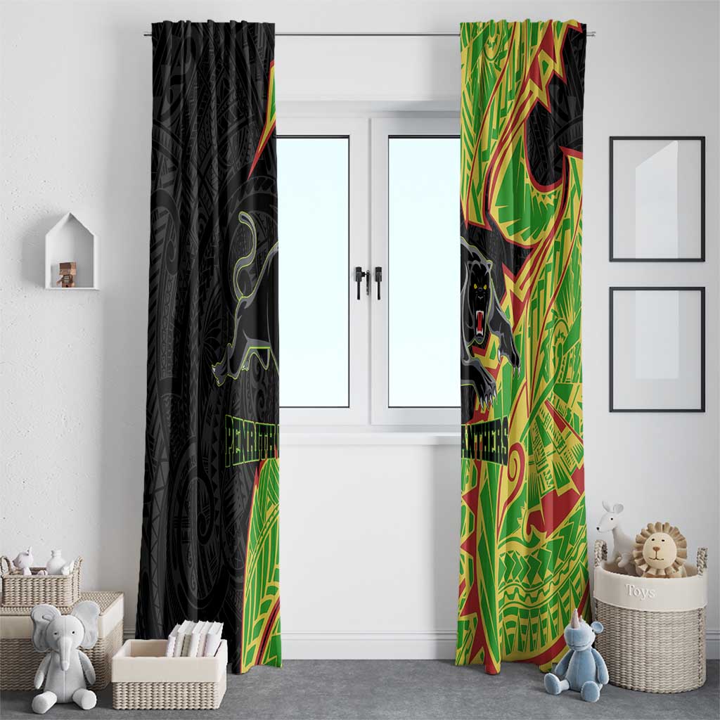 Penrith Panthers Window Curtain Polynesian Tribal Tattoo Pacific Sport Art