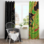 Penrith Panthers Window Curtain Polynesian Tribal Tattoo Pacific Sport Art