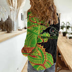 Penrith Panthers Women Casual Shirt Polynesian Tribal Tattoo Pacific Sport Art