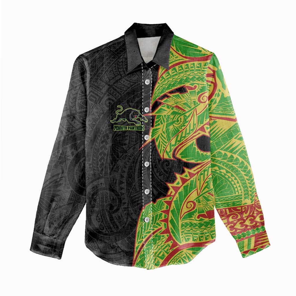 Penrith Panthers Women Casual Shirt Polynesian Tribal Tattoo Pacific Sport Art