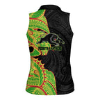Penrith Panthers Women Sleeveless Polo Shirt Polynesian Tribal Tattoo Pacific Sport Art
