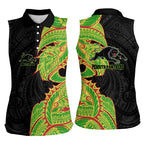 Penrith Panthers Women Sleeveless Polo Shirt Polynesian Tribal Tattoo Pacific Sport Art