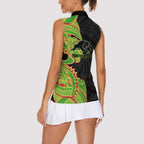 Penrith Panthers Women Sleeveless Polo Shirt Polynesian Tribal Tattoo Pacific Sport Art