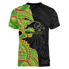 Penrith Panthers Women V-Neck T-Shirt Polynesian Tribal Tattoo Pacific Sport Art