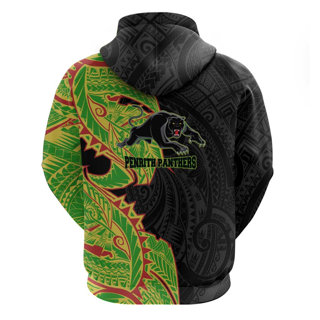 Penrith Panthers Zip Hoodie Polynesian Tribal Tattoo Pacific Sport Art